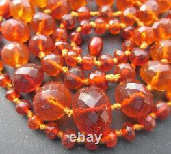 Antique Natural Germany Konigsberg Baltic Amber Necklace 46.6g