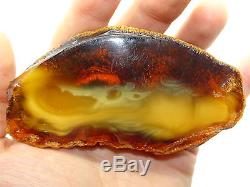 Antique Natural Silver Egg Yolk Butterscotch Baltic Amber 80.4 Grams