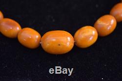 Antique Natural Untreated Baltic Butterscotch Amber Beads Necklace 21 Grams
