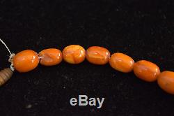 Antique Natural Untreated Baltic Butterscotch Amber Beads Necklace 21 Grams