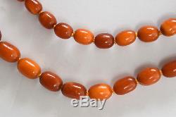 Antique Natural Untreated Baltic Butterscotch Amber Necklace 34 Grams 28 Long