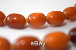 Antique Natural Untreated Baltic Butterscotch Amber Necklace 34 Grams 28 Long
