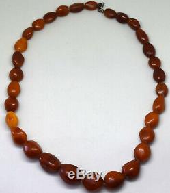 Antique Natural Untreated Baltic Butterscotch Amber Necklace 45 Grams