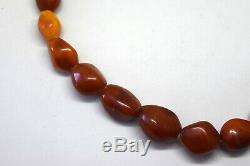 Antique Natural Untreated Baltic Butterscotch Amber Necklace 45 Grams