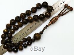Antique Natural Yolk Baltic Amber Beads Rosary 1850 Tatars Ottoman Hat 104,7 gr