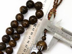 Antique Natural Yolk Baltic Amber Beads Rosary 1850 Tatars Ottoman Hat 104,7 gr