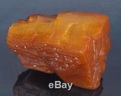 Antique, Natural and Raw Baltic egg yolk butterscotch amber stone, weight 642 g
