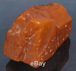 Antique, Natural and Raw Baltic egg yolk butterscotch amber stone, weight 642 g