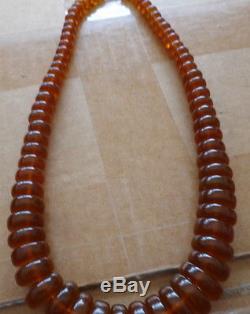 Antique Natural cognac Baltic Amber Beads Necklace 76 grams