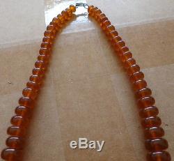 Antique Natural cognac Baltic Amber Beads Necklace 76 grams