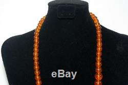 Antique Natural cognac Baltic Amber Round Beads Necklace 59 grams