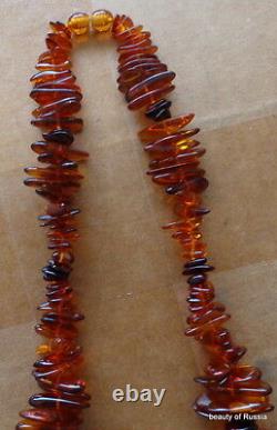 Antique Natural cograc Baltic Amber Beads Necklace 43 grams 20