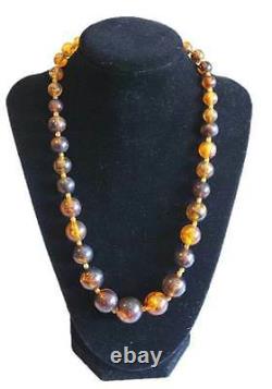 Antique Necklace Natural Baltic Amber Graduated Bead Strand