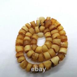Antique Old Amber Beads Necklace Butterscotch Egg yolk Natural Baltic Stones 30g