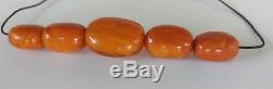 Antique Old Natural Baltic Amber 5 Large Beads Necklace 43 Grams