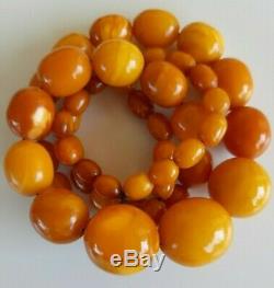 Antique Old Natural Baltic Amber Beads Necklace 36.4 Gram