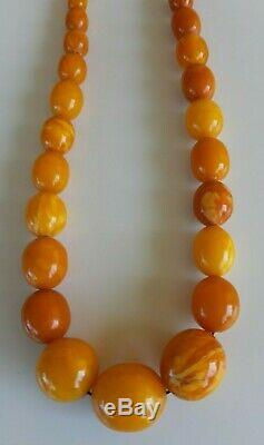 Antique Old Natural Baltic Amber Beads Necklace 36.4 Gram
