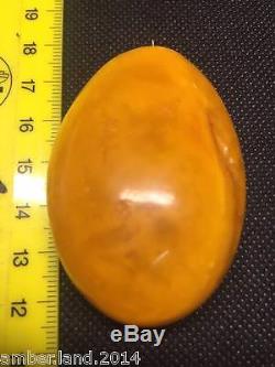 Antique PERFECT LARGE NATURAL BALTIC AMBER PENDANT / NECKLACE 34gr