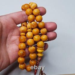 Antique Pressed Baltic Amber 33 Beads Prayer Rosary Tesbih Misbah 38g