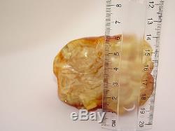 Antique Round Natural Baltic Egg Yolk Butterscotch Amber 121.6 Grams