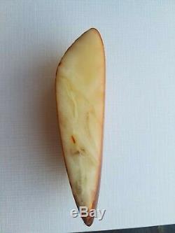 Antique Stone Natural Baltic Amber 134 gr. Butterscotch Egg Yolk White