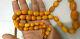 Antique Tibetan Butterscotch egg yolk Amber Baltic Beaded Necklace 71 Grams
