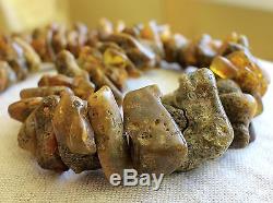 Antique Very Old Huge Gorgeous Dark Cherry Natural Baltic Amber Necklace 137 Gr