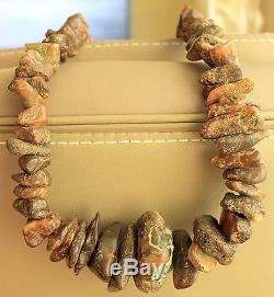 Antique Very Old Huge Gorgeous Dark Cherry Natural Baltic Amber Necklace 137 Gr