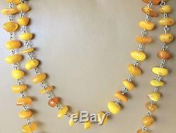 Antique Vintage Gorgeous Butterscotch Natural Baltic Amber Necklace Bead 53,8 G