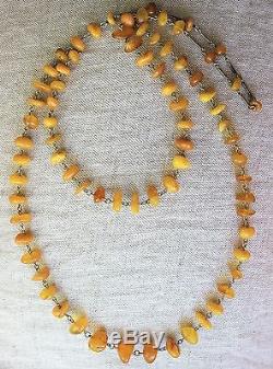 Antique Vintage Gorgeous Butterscotch Natural Baltic Amber Necklace Bead 53,8 G