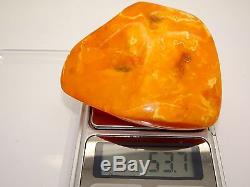 Antique Vintage Natural Baltic Egg Yolk Butterscotch Amber 53.7 Grams