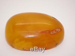 Antique Vintage Natural Baltic Egg Yolk Butterscotch Amber Brooch 44.1 Grams
