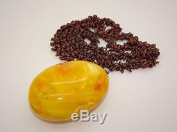 Antique Vintage Natural Baltic Egg Yolk Butterscotch Amber Pendant