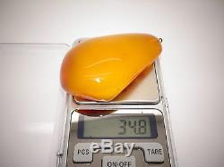 Antique Vintage Natural Baltic Egg Yolk Butterscotch Amber Pendant 34.8 Grams