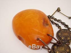 Antique Vintage Natural Baltic Unique Color Amber Pendant 33.7 Grams