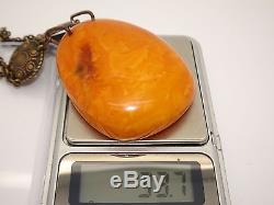 Antique Vintage Natural Baltic Unique Color Amber Pendant 33.7 Grams