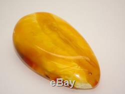 Antique Vintage Natural Egg Yolk Butterscotch Baltic Amber Pendant 36.8 Grams