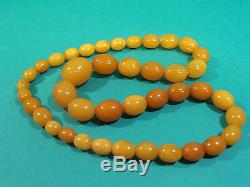 Antique butterscotch/egg yolk natural baltic Amber necklace, 19.1/2-50cms long