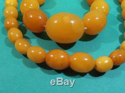 Antique butterscotch/egg yolk natural baltic Amber necklace, 19.1/2-50cms long