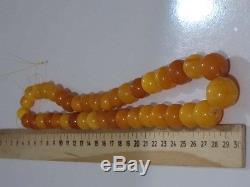 Antique butterscotch toffee yolk natural Baltic amber stone necklace 56g