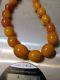 Antique egg yolk toffee natural baltic amber stone necklace 58g