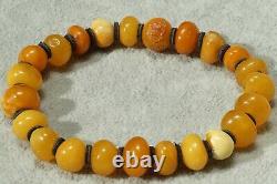 Antique natural Baltic amber authentic bracelet 13 grams yellow colour