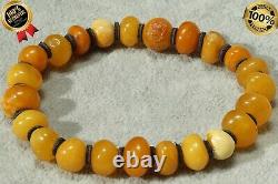 Antique natural Baltic amber authentic bracelet 13 grams yellow colour