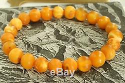 Antique natural Baltic amber round beads bracelet 9 g. No import customs tax