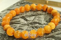 Antique natural Baltic amber round beads bracelet 9 g. No import customs tax