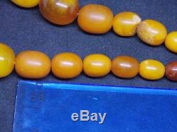 Antique natural Baltic amber stone necklace toffee yolk amber 33g