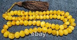 Antique natural Baltic egg yolk amber rosary 79 gr. Misbaha