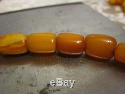 Antique natural amber stone necklace butterscotch, toffee, yolk Baltic amber 45g