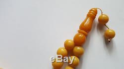 Antique natural baltic amber eggyolk rosary prayer