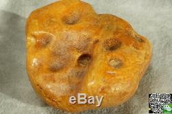 Antique natural big amber stone 105 grams Strong antique Yellow, white color